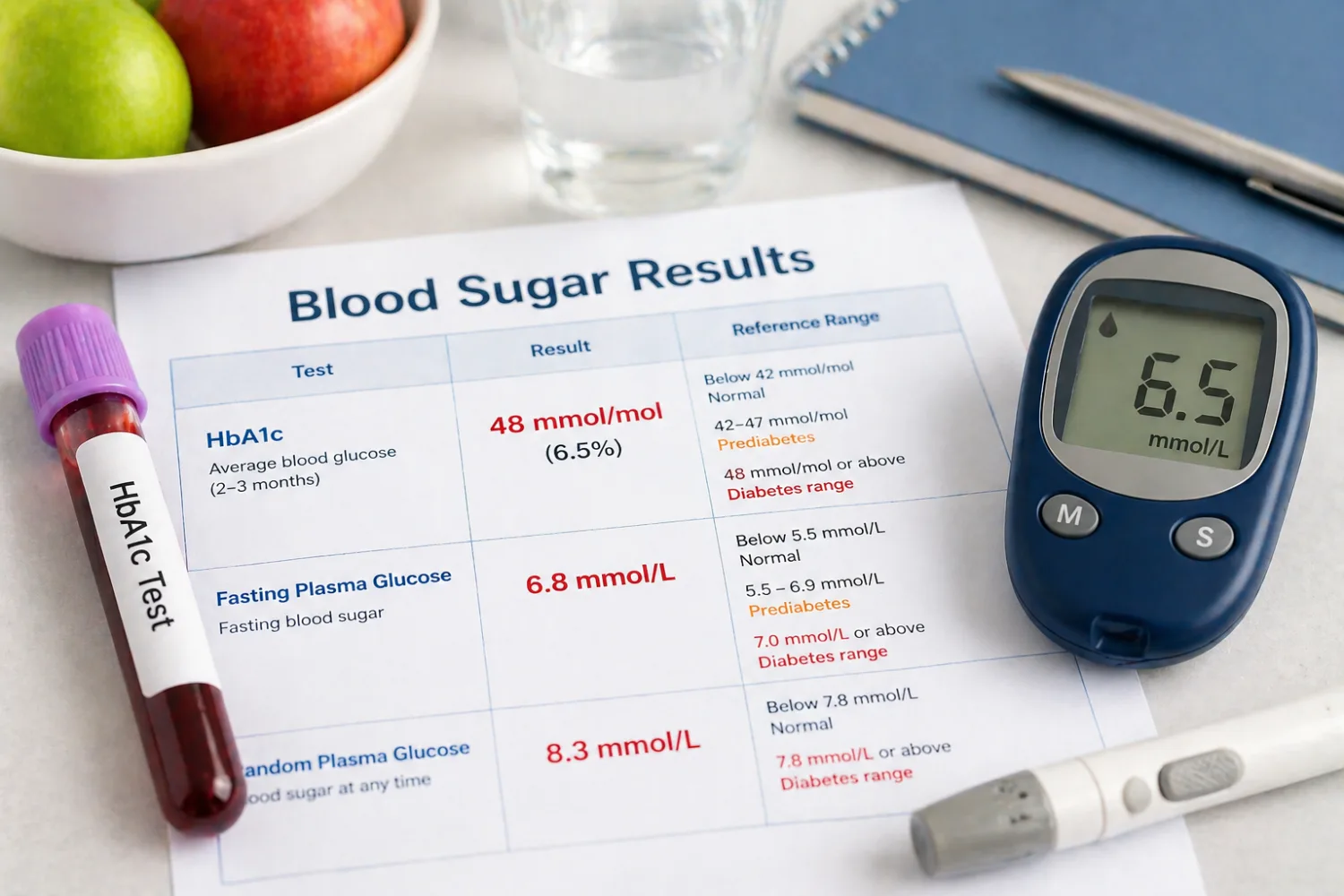 HbA1c ir gliukozės tyrimai: ką reiškia cukraus kiekis kraujyje, prediabetas ir diabetas